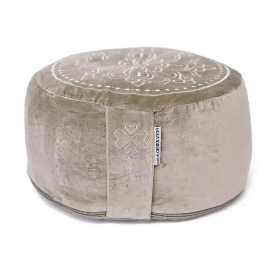 Meditatiekussen - Mandala - Velvet - Taupe - Afbeelding 2