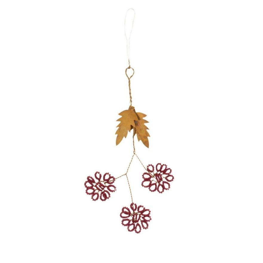Beads Flowers Burgundy